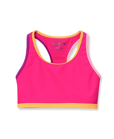 Lands' End Girls Chlorine Resistant Contrast Racer Back Bikini Top