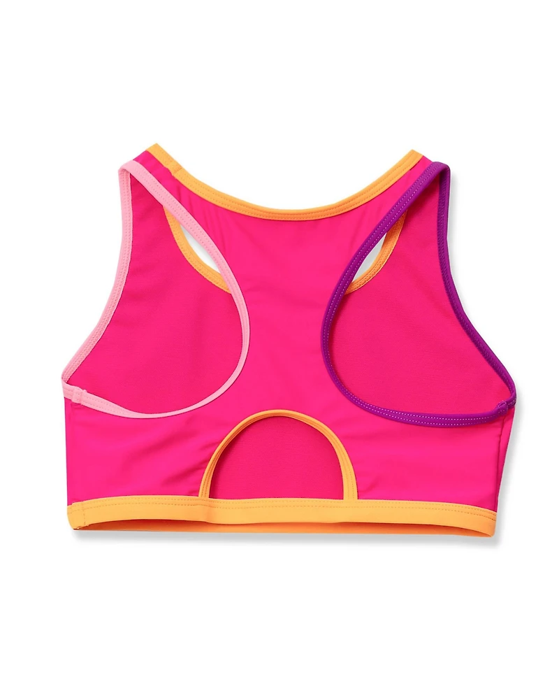 Lands' End Girls Chlorine Resistant Contrast Racer Back Bikini Top