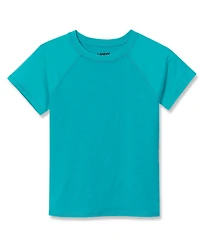 Lands' End Girls Chlorine Resistant Short Sleeve Magic Print Swim Rash Guard