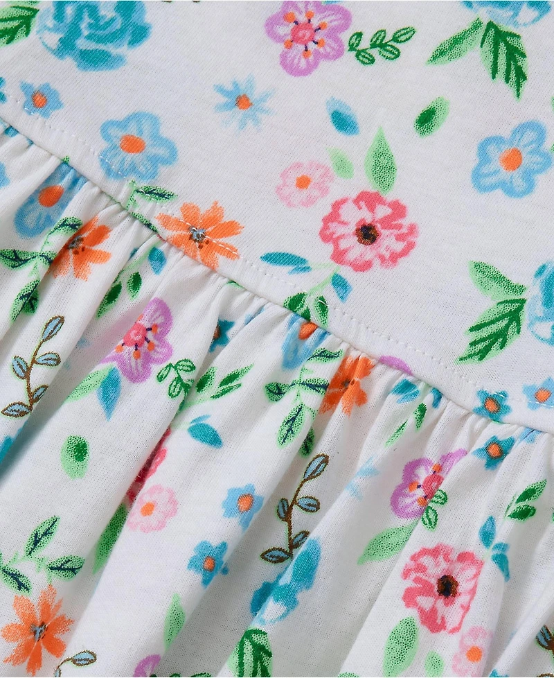 Lands' End Girls Short Sleeve Gathered Waist Jersey Dress