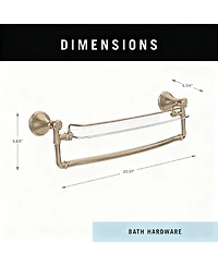 Yigii Cassidy Glass Shelf Towel Bar 18 Inch Polished