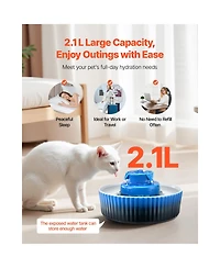 Zeus and Ruta Ceramic Cat Water Fountain 2.1L Cupcake Pet Drinking Fountain For Cats and Dogs