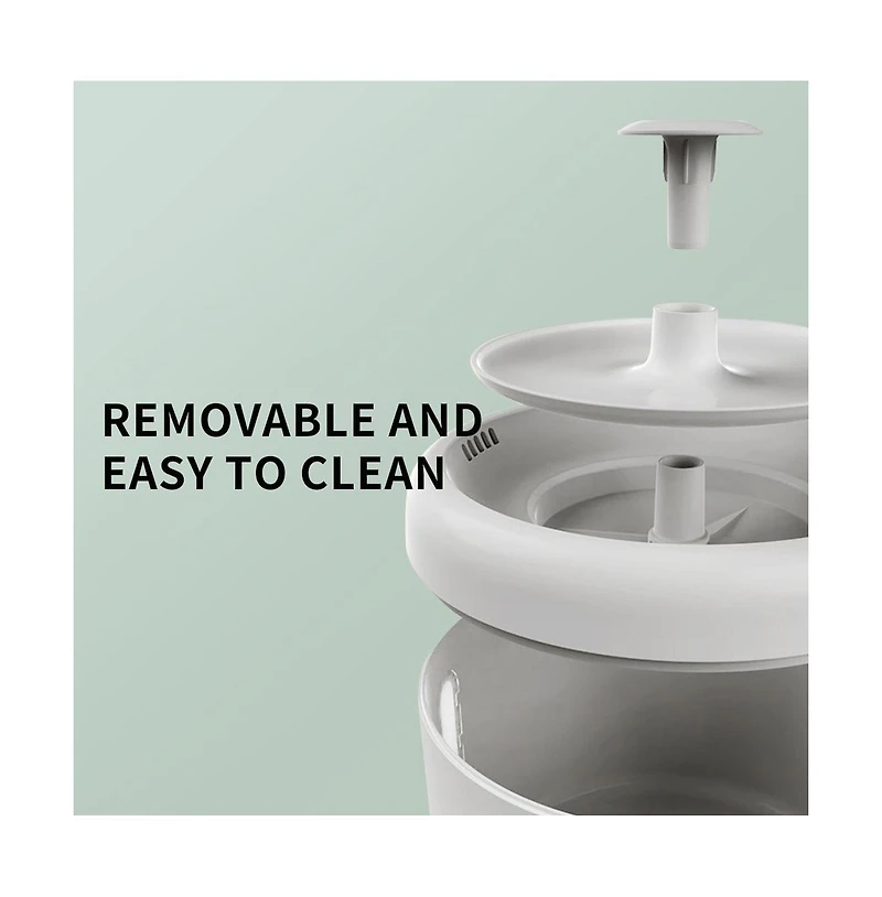 Zeus and Ruta 2500ML Usb Pet Water Fountain Round Automatic Cat Dispenser With Circulating Pump Ultra Quiet For Cats and Dogs