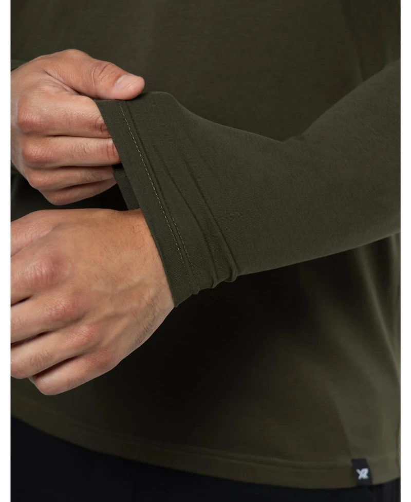 X-Ray Men's Soft Stretch Henley Neck Long Sleeve T-shirt