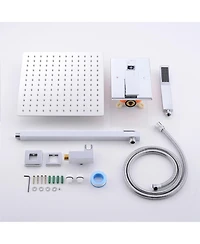 Busdays Bathroom Luxury Rain Mixer Combo Set Wall Mounted Rainfall Shower Head System Polished Chrome, Contain Faucet Rough-in Valve Body and Trim