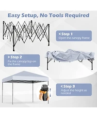 Gouun 10 x 10 ft Pop Up Canopy Tent with Carrying Bag Eight Stakes and Wind Ropes