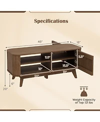 Slickblue Rectangular Coffee Table Storage Adjustable Shelves Walnut