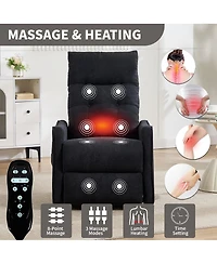 Maison Boucle Chenille Power Lift Recliner Chair for Elderly with Massage, Heat & Usb, Single Motor Electric Seniors