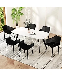 Gymax Pcs Modern Plastic Dining Chairs Kitchen Armchairs w/ Breathable Mesh Backrest