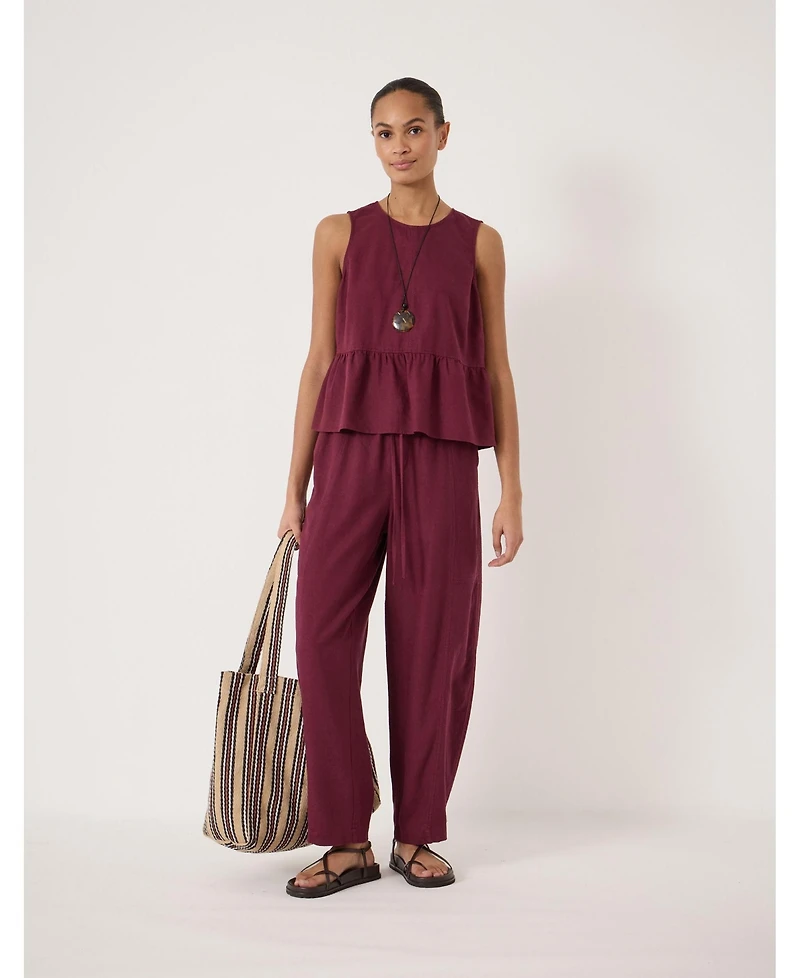 Hush Women's Nomie Linen Blend Peplum Top