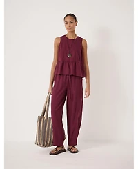 Hush Women's Nomie Linen Blend Peplum Top