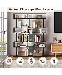 Gouun 6-Tier Geometric Bookshelf with Anti-Tipping Kits