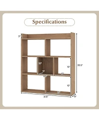 Gouun 7-Cube Open-Back Bookshelf with Anti-Toppling Devices
