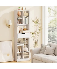 Gouun 71-Inch Tall 10-Cube Bookcase with Drawer