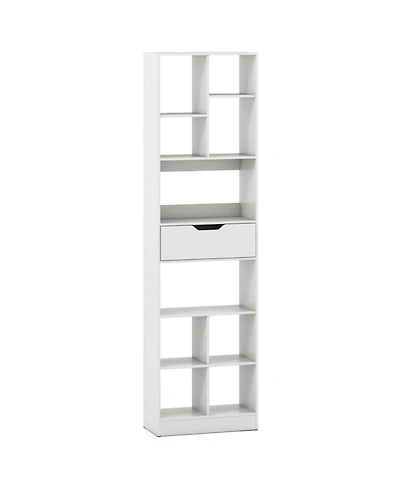 Gouun 71-Inch Tall 10-Cube Bookcase with Drawer