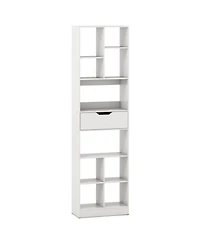 Gouun 71-Inch Tall 10-Cube Bookcase with Drawer