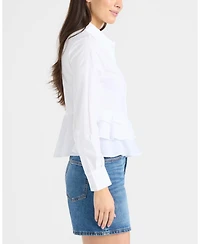 Ellen Tracy Women's Shirt with Ruffle Detail