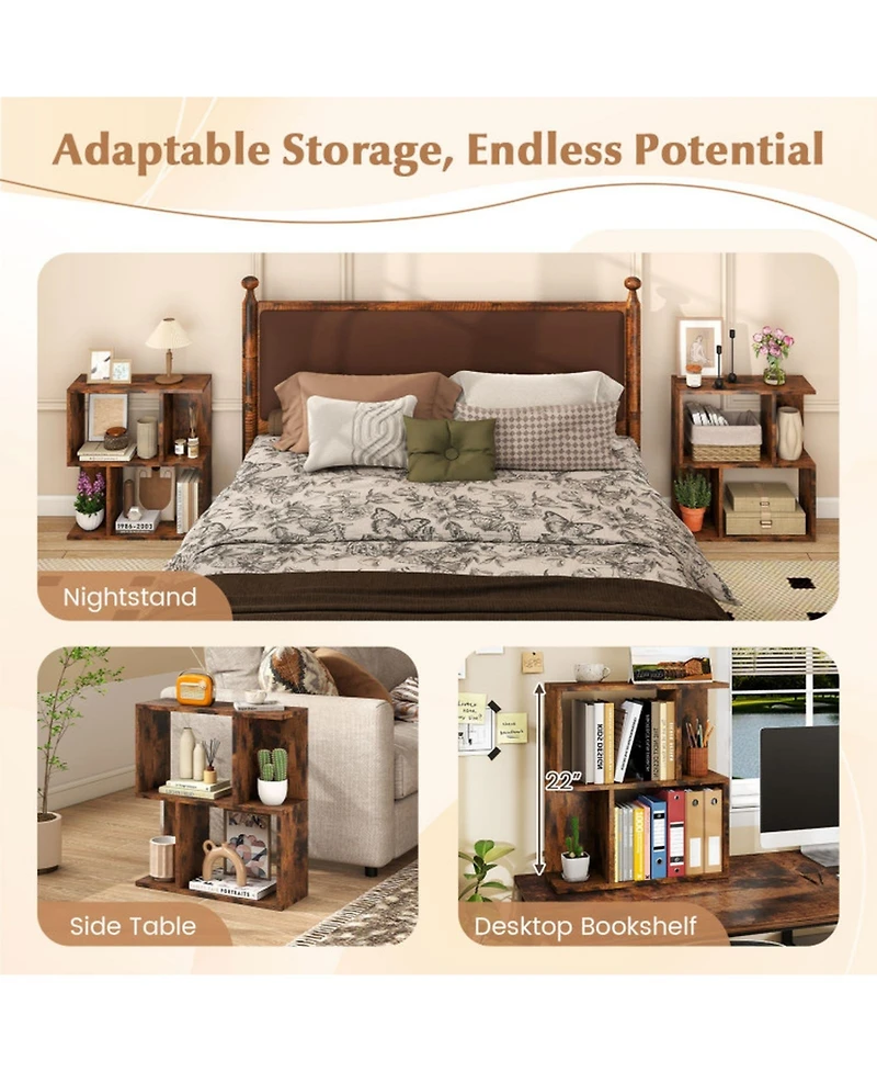 Gouun 3-Tier Compact Display Bookshelf for Small Spaces