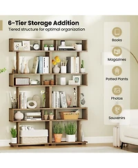 Gouun 6-Tier Slim Bookcase with Anti-Tipping Kit