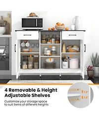 Gouun 52-Inch Sideboard Buffet Cabinet with Drawers and Adjustable Shelves