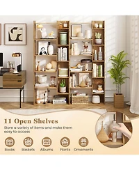 Gouun 6-Tier Wooden Bookcase with Open Display Shelves