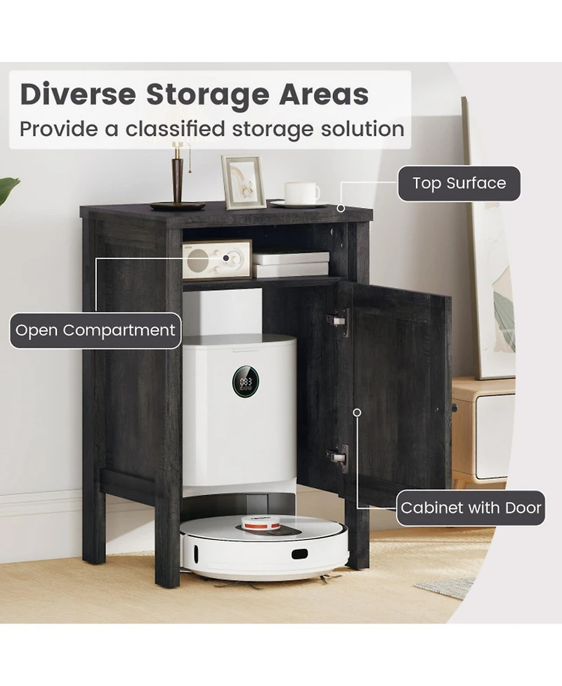 Gouun Robot Vacuum Storage Cabinet with Reversible Door