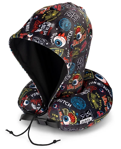 Von Dutch Jax Hooded Memory Foam 11" Travel Neck Pillow