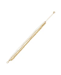 Steve Madden White Vintage Luxe Shell Beaded Layered Anklet