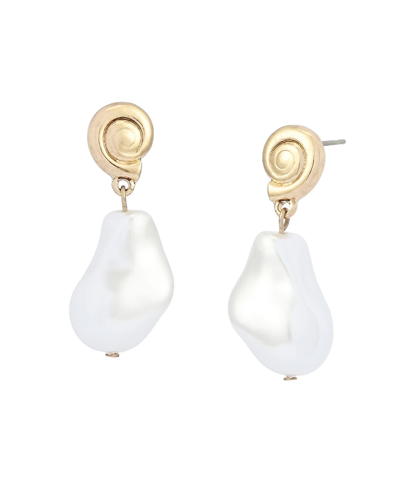 Steve Madden Faux Mother of Pearl Vintage Luxe Shell Drop Earrings