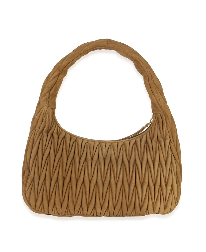 Pre-Owned Miu Miu Brown Suede Matelasse Wander Hobo