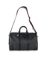 Pre-Owned Gucci Black Gg Supreme Canvas Web Duffle Bag