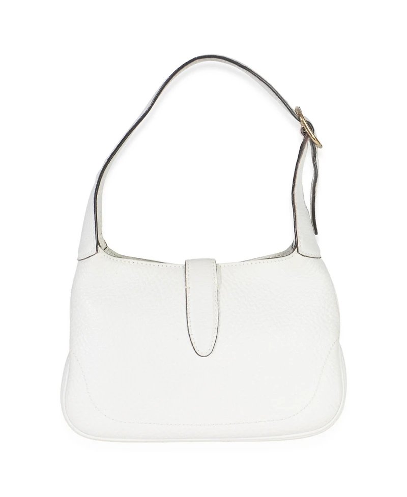 Pre-Owned Gucci White Grained Leather Small Jackie Hobo
