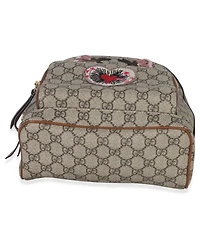 Pre-Owned Gucci Beige Gg Supreme Canvas Web Butterfly Embroidered Small Day Backpack