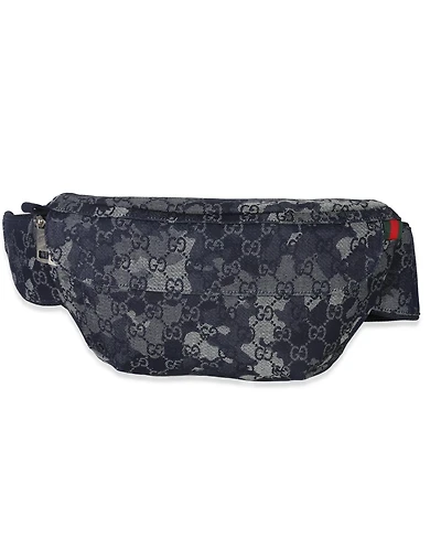 Pre-Owned Gucci Navy Gg Floral Canvas Belt Bag