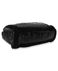 Pre-Owned Gucci Black Patent Shearling Medium Soho Hobo