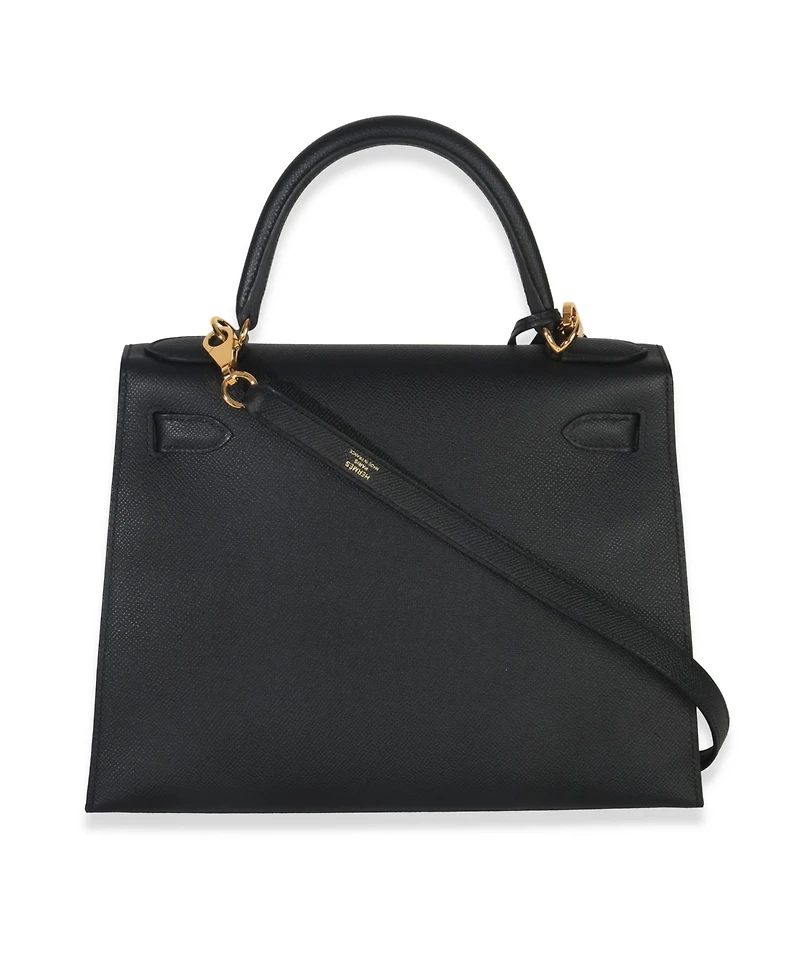 Pre-Owned HERMES Black Epsom Kelly Sellier 28 Ghw