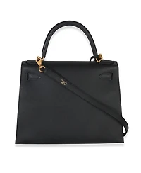 Pre-Owned HERMES Black Epsom Kelly Sellier 28 Ghw