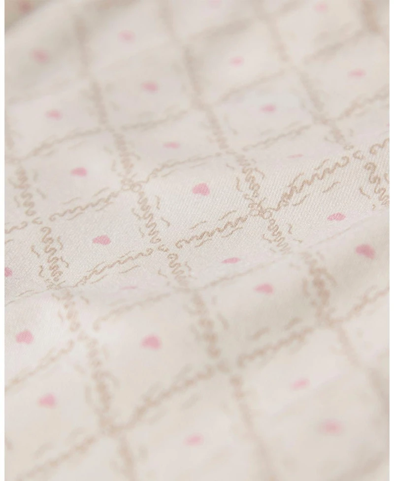 MeMoi Baby Girls Harlequin Heart All Over Print Footie