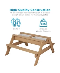 Best Choice Products Kids 3-in-1 Outdoor Convertible Activity Sand and Water Picnic Table with Umbrella