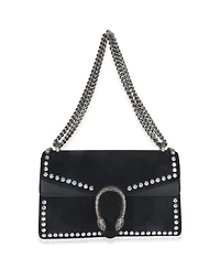 Pre-Owned Gucci Black Suede Crystal Small Dionysus Shoulder Bag