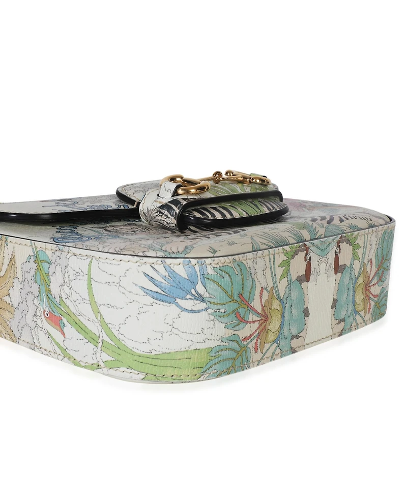 Pre-Owned Gucci Multicolor New Shanghai Tiger Savanah Web Mini Horsebit 1955 Shoulder Bag