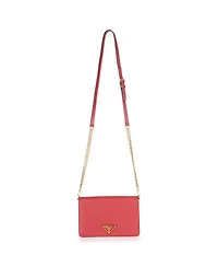 Pre-Owned Prada Red Saffiano Triangle Logo Mini Crossbody