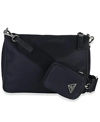 Pre-Owned Prada Navy Re-Nylon and Saffiano Leather Trim Shoulder Bag