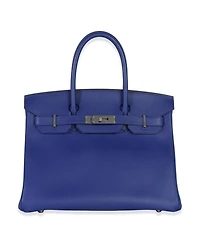 Pre-Owned HERMES Bleu Electrique Epsom Birkin 30 Phw