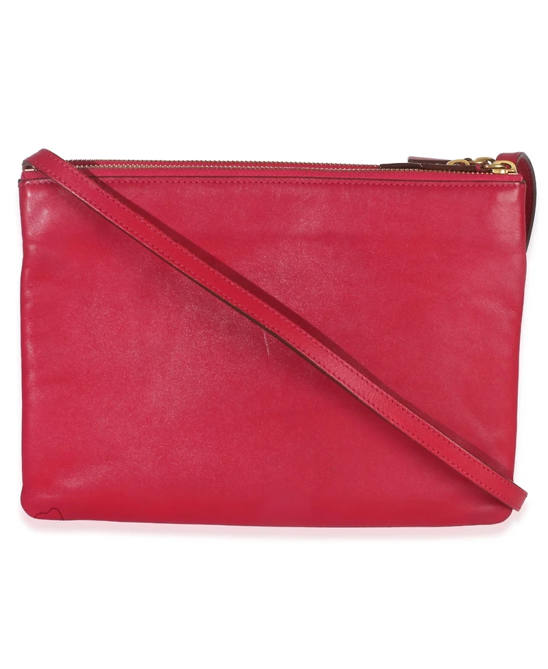 Pre-Owned Celine Fuschia Lambskin Large Trio Crossbody