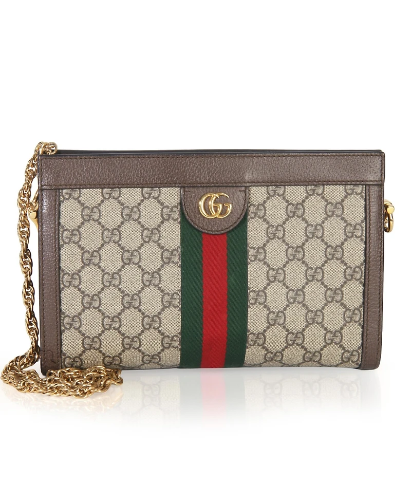 Pre-Owned Gucci Beige Gg Supreme Web Ophidia Gg Small Shoulder Bag