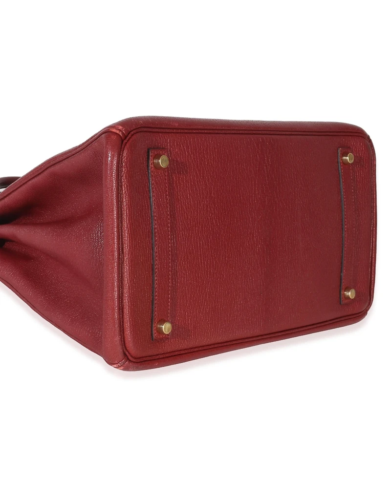 Pre-Owned HERMES Rouge Grenat Chevre de Coromandel Birkin 35 Phw