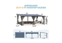 Aecojoy 20'x12' Wall Gazebo with Curtains and Mosquito Netting