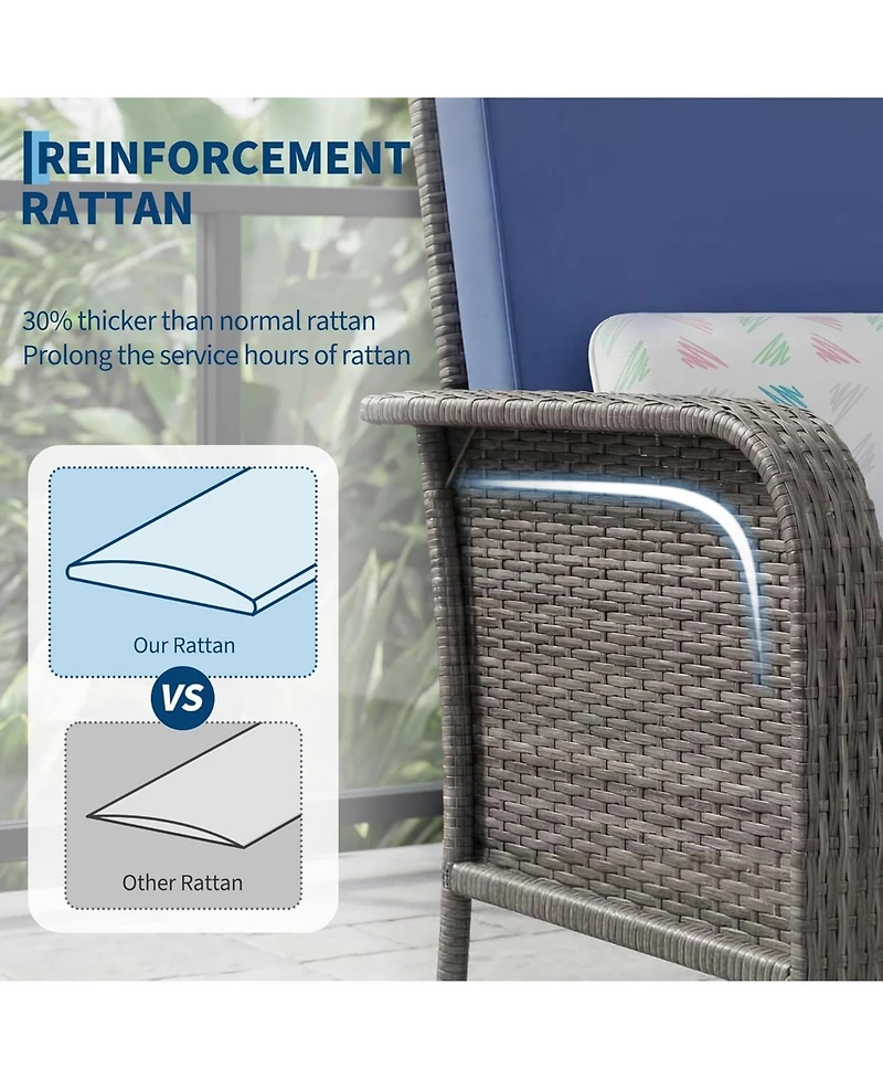 gaomon 2-Piece All-Weather Pe Wicker Patio Set with High Back Chairs and Cushions