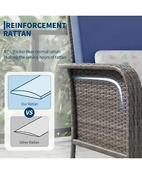 gaomon 2-Piece All-Weather Pe Wicker Patio Set with High Back Chairs and Cushions